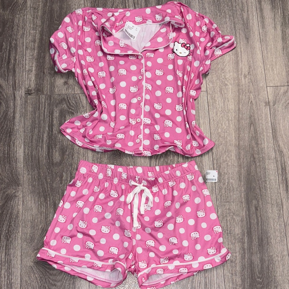 Hello Kitty Pink Polka Dot Pajama Set
